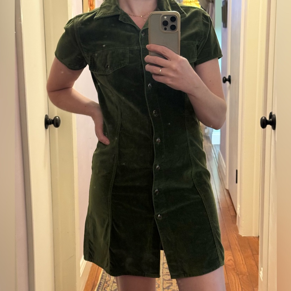 Vintage velvet green dress